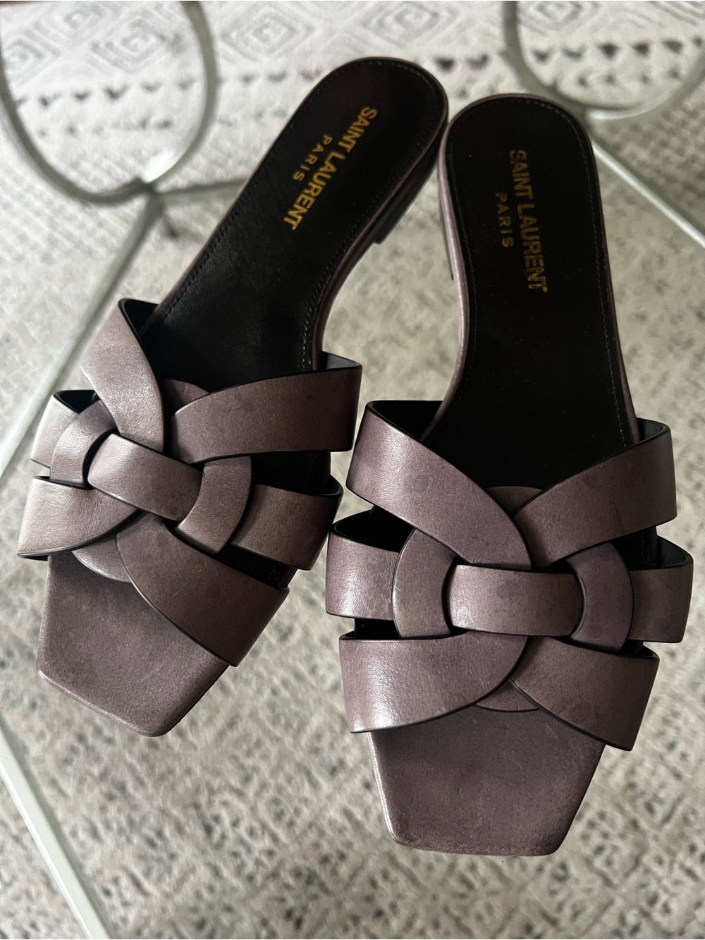 New Saint Laurent Paris Tribute slide sandals size 36 - Picture 2 of 7